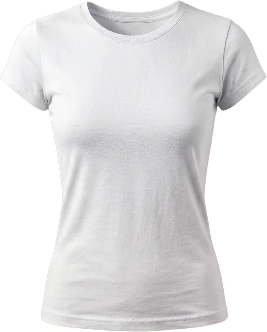 Camisa Babylook 100% Algodão Fio 30.1 Zero Encolhimento Gola de Ribana